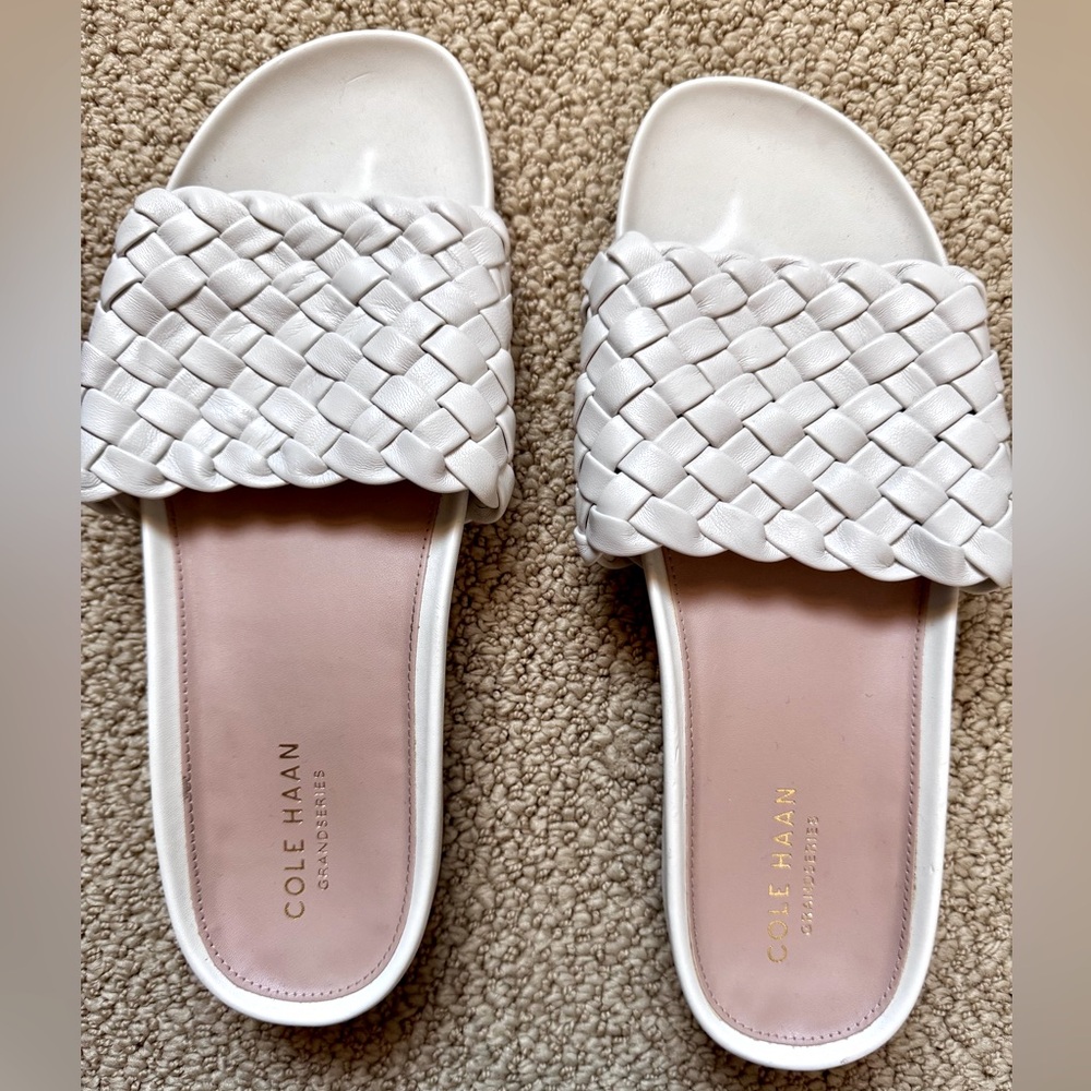 Size 7 Cole Haan Women's Off White Mojave Slide Sandals